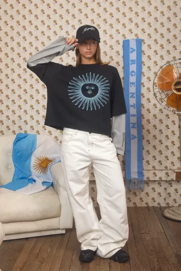 Remera Doble Manga Negra Argentina, foto 9