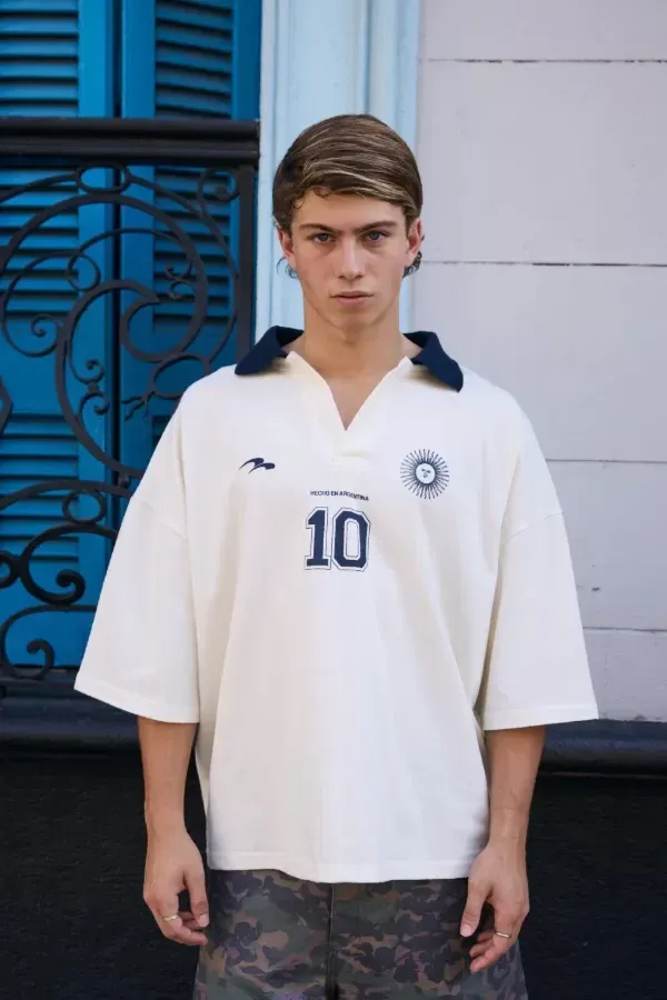 Remera Polo Blanca Siempre Al 10