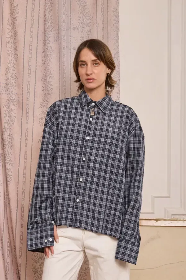 Camisa Cuadros Gris Too Hot, foto 6