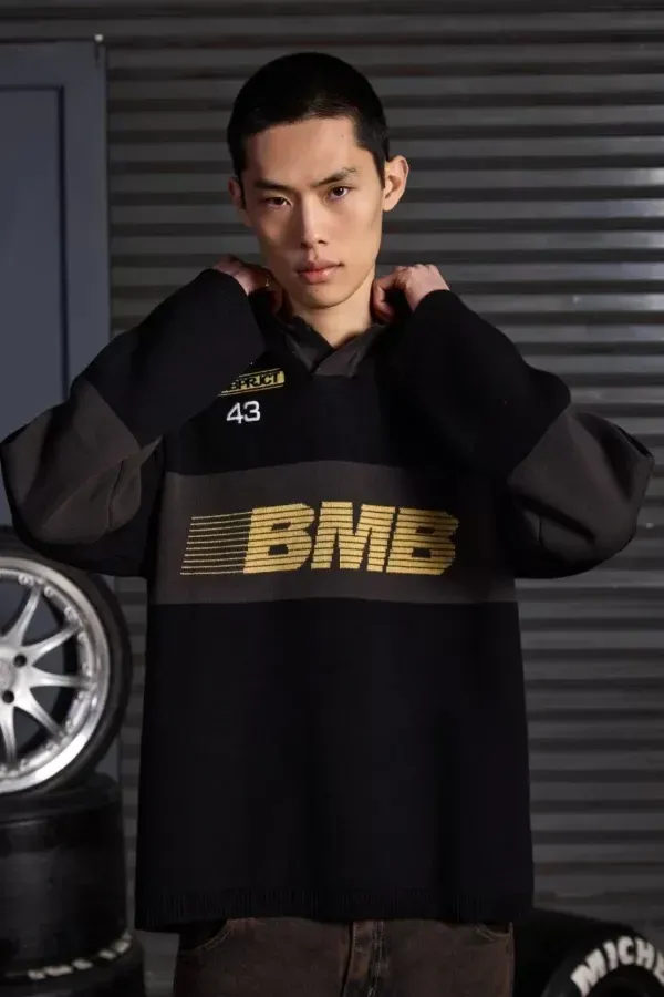 Sweater Polo Negro Pilot