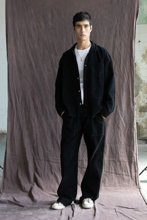 Pantalon Corduroy Combined Black