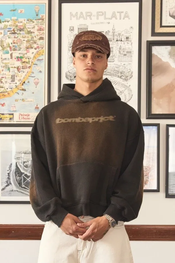 Hoodie Negro Washed