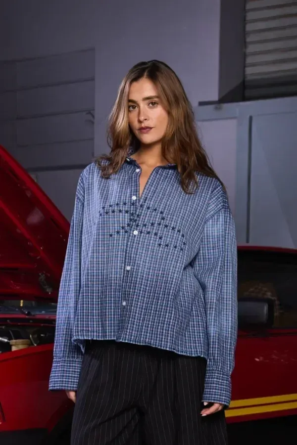 Camisa Manga Larga Azul Stars, foto 7