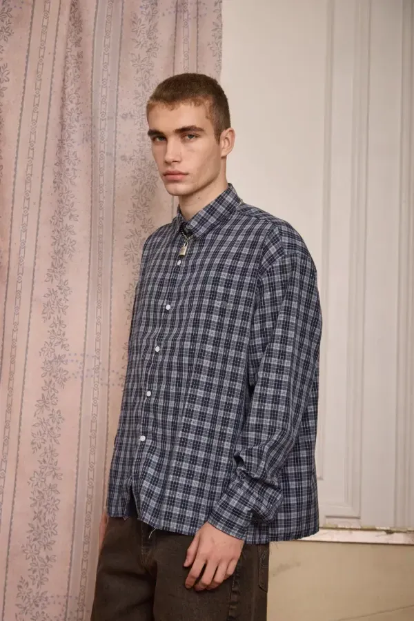 Camisa Cuadros Gris Too Hot