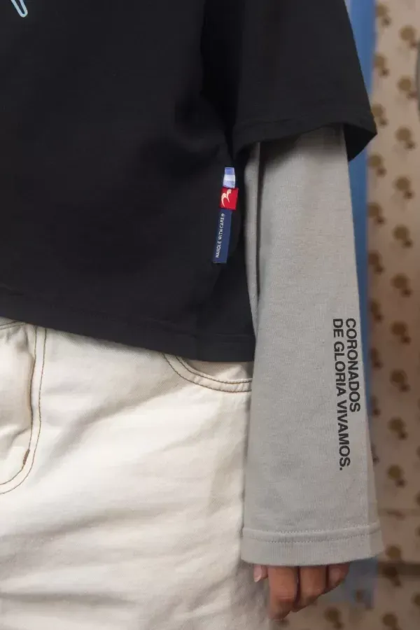 Remera Doble Manga Negra Argentina, foto 8
