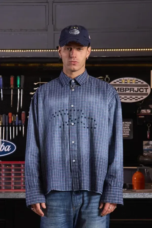 Camisa Manga Larga Azul Stars